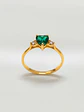Anillo Princesa Corazón de Esmeralda Oro 18k - Miniatura 4