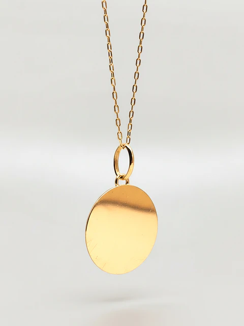 Cadena Disco Espejo Distinción Oro 18k