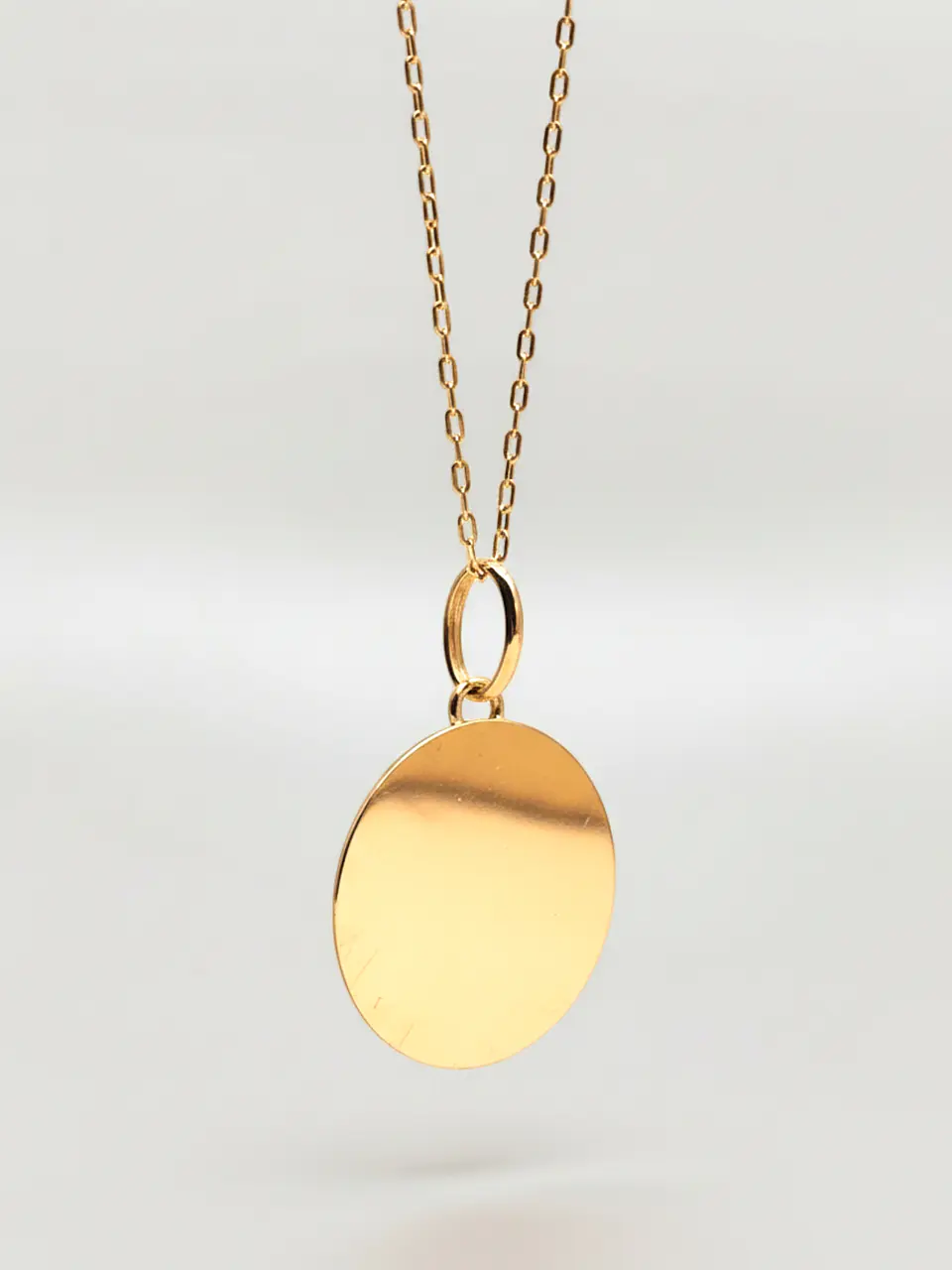 Cadena Disco Espejo Distinción Oro 18k 1