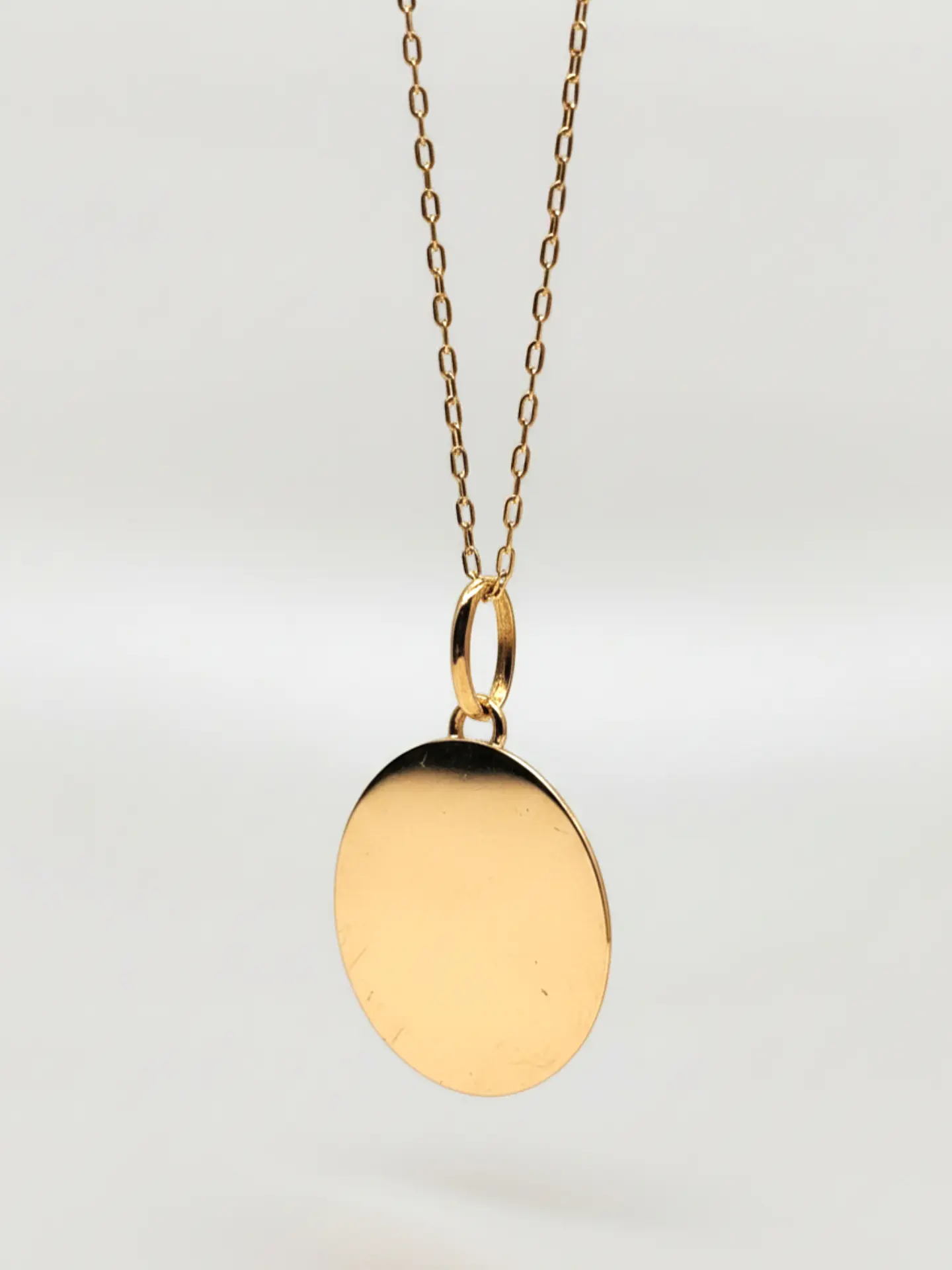 Cadena Disco Espejo Distinción Oro 18k 3