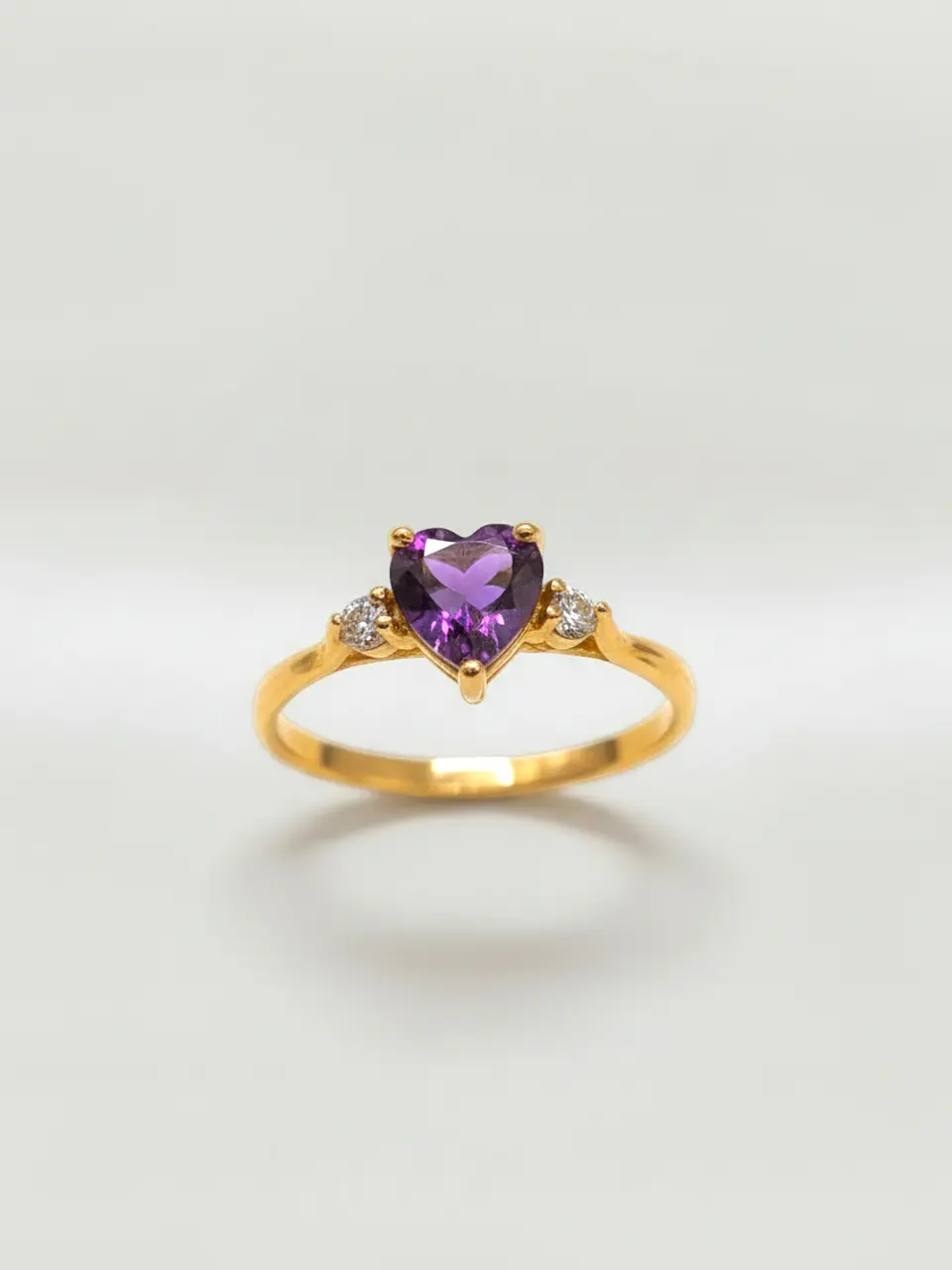 Anillo Princesa Corazón de Amatista Oro 18k 3