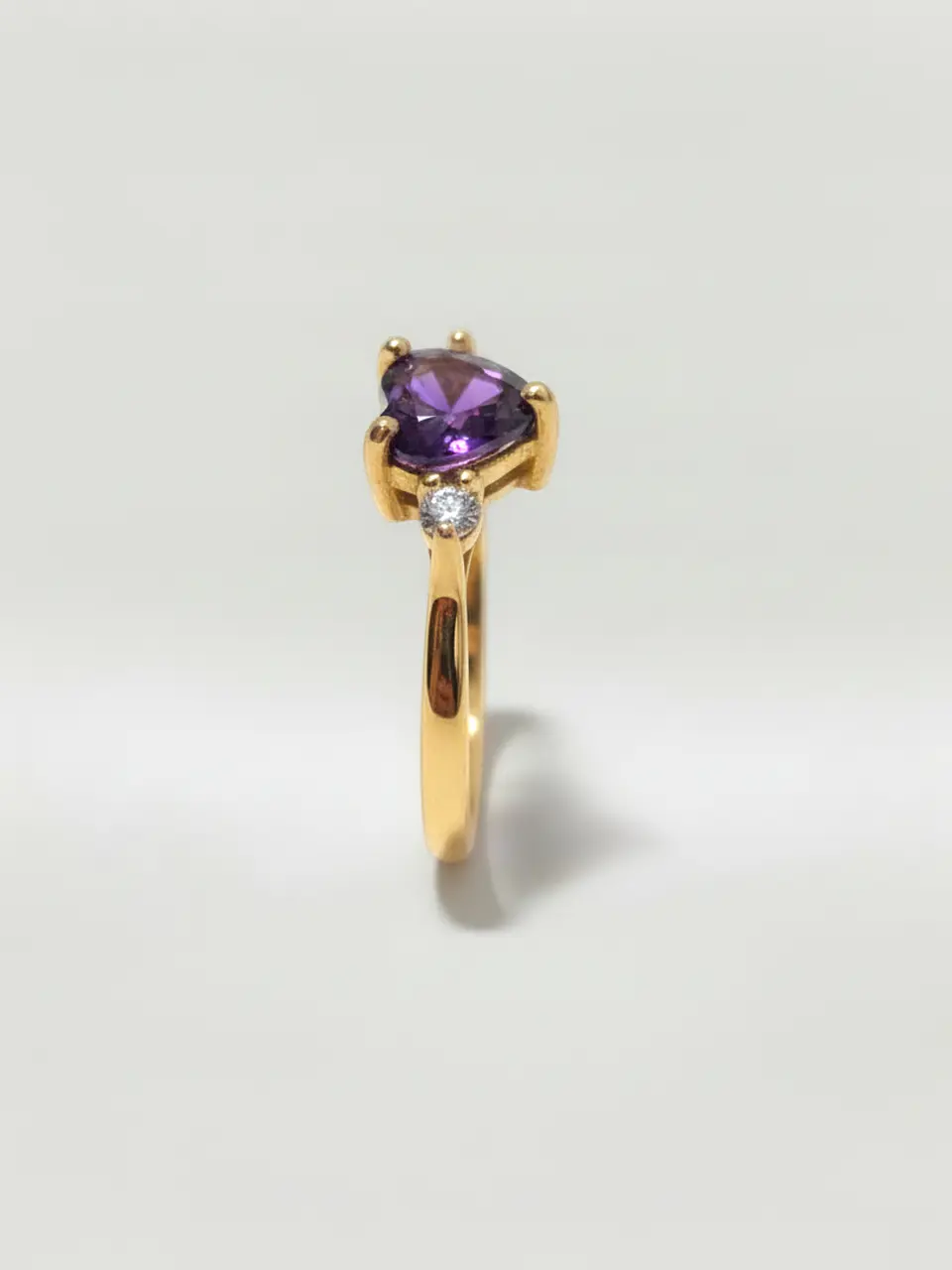 Anillo Princesa Corazón de Amatista Oro 18k 5
