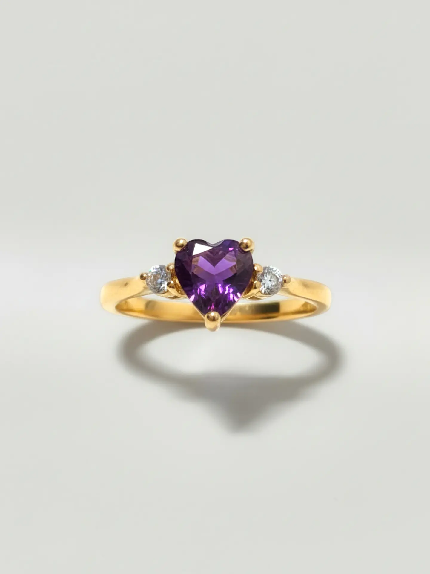 Anillo Princesa Corazón de Amatista Oro 18k 1