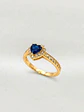 Anillo Doble Corazón Cintillo Zafiro Oro 18k - Miniatura 2