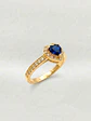 Anillo Doble Corazón Cintillo Zafiro Oro 18k - Miniatura 5