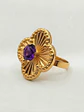 Anillo Flor Satín de Amatista Oro 18k - Miniatura 4