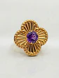 Anillo Flor Satín de Amatista Oro 18k - Miniatura 5