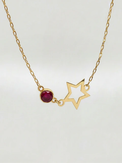 Pulsera Estrella Rubí Fulgor Oro 18k