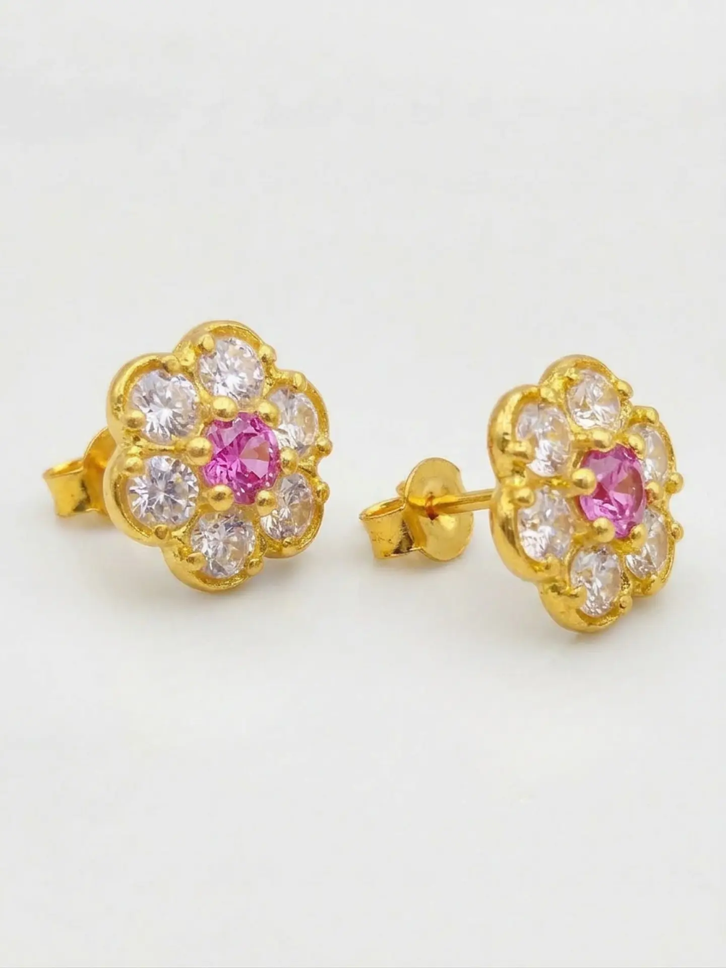 Aros Roseta Rosa de Francia Grande Oro 18k 4