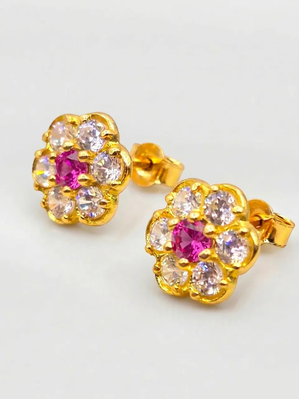 Aros Roseta Rosa de Francia Grande Oro 18k 5