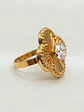 Anillo Flor Satín de Circón Oro 18k - Miniatura 2