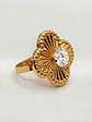 Anillo Flor Satín de Circón Oro 18k - Miniatura 3