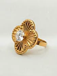 Anillo Flor Satín de Circón Oro 18k - Miniatura 5