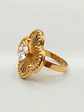 Anillo Flor Satín de Circón Oro 18k - Miniatura 6