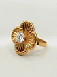 Anillo Flor Satín de Circón Oro 18k - Miniatura 7