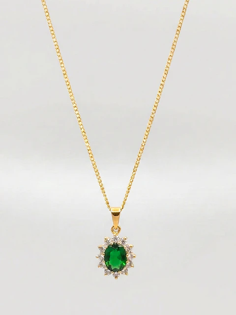 Cadena Reina Jardín de Esmeralda Oro 18k