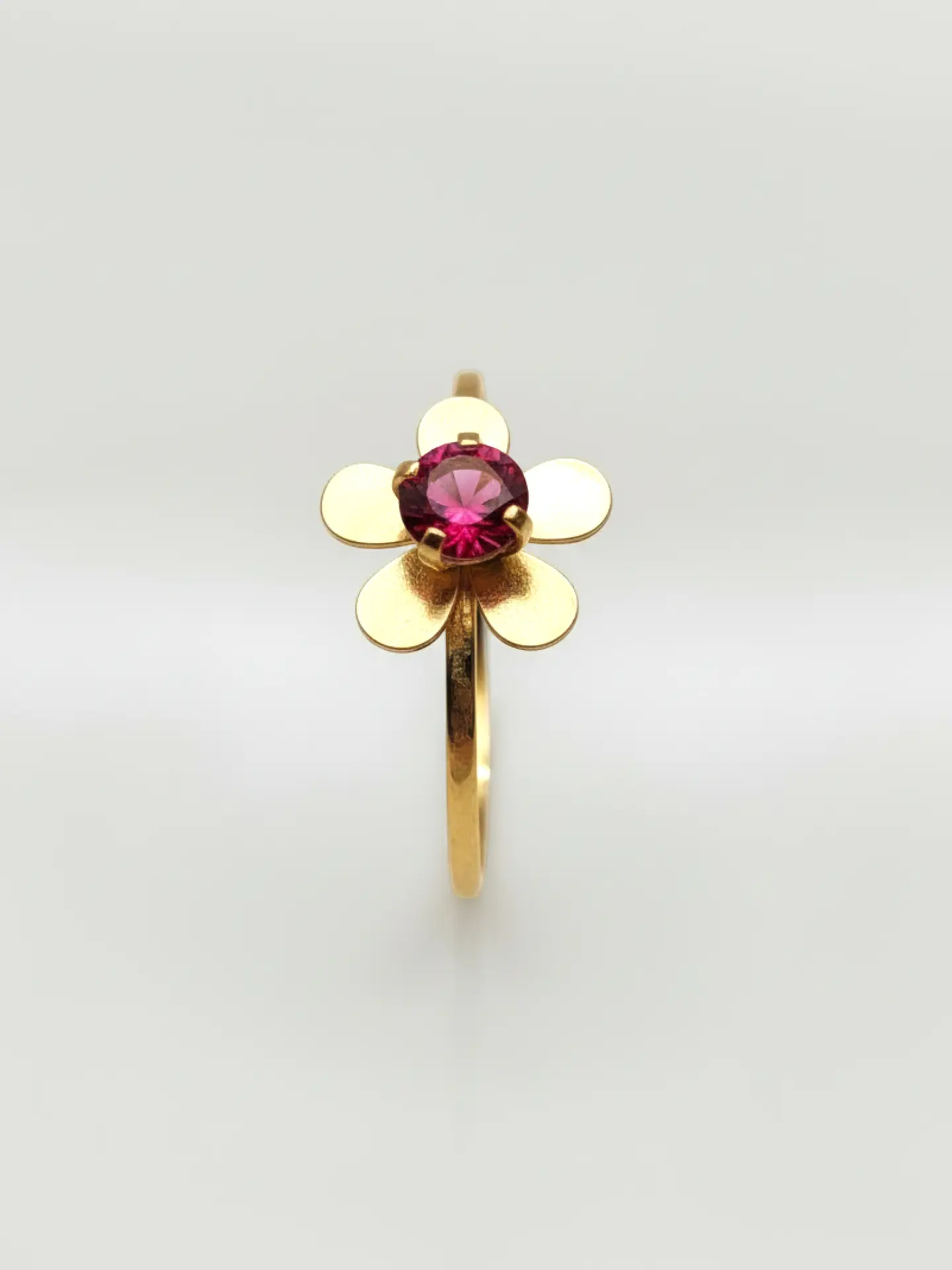 Anillo Flor de Mayo de Rubí Oro 18k 2