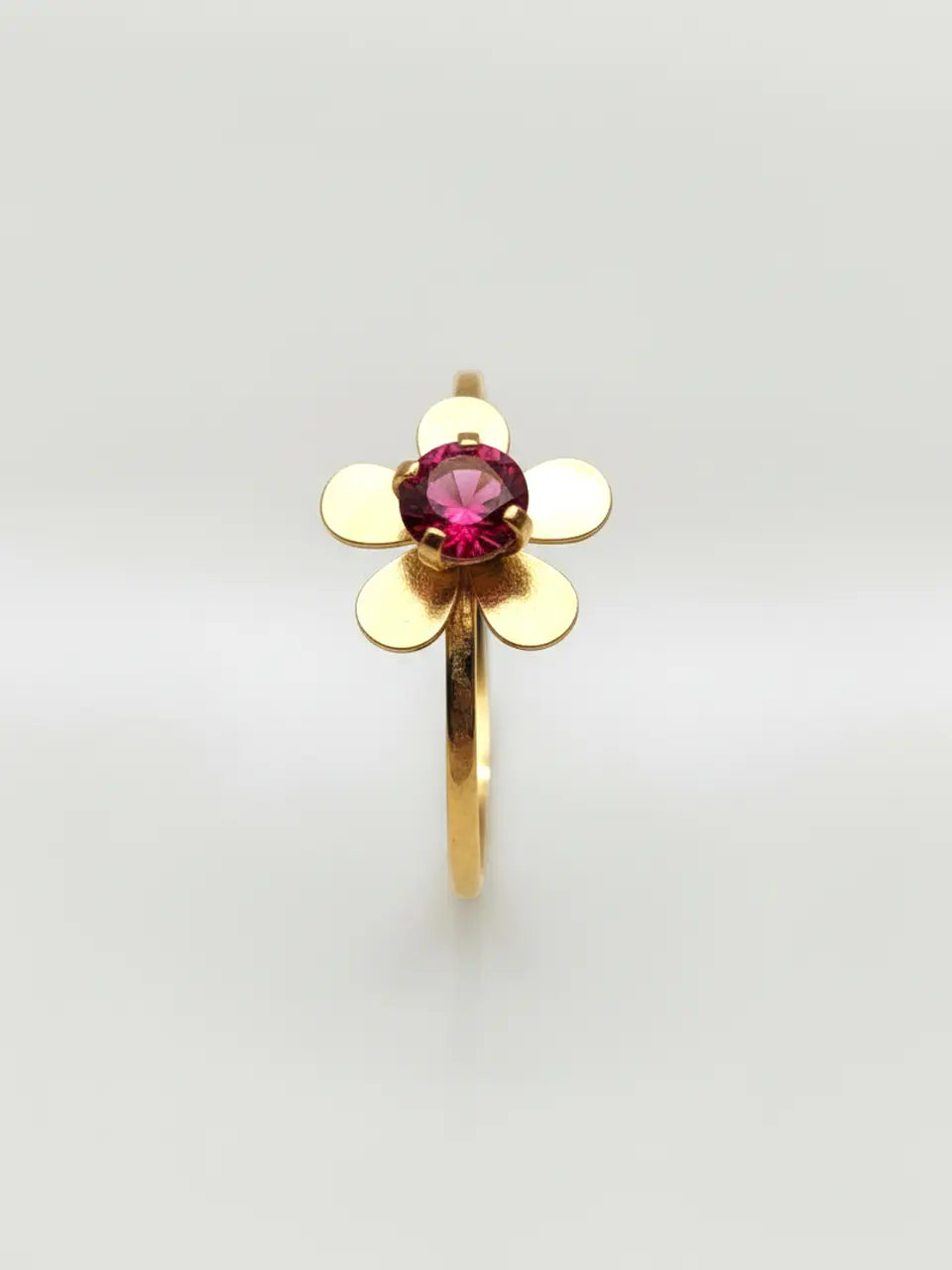 Anillo Flor de Mayo de Rubí Oro 18k 2