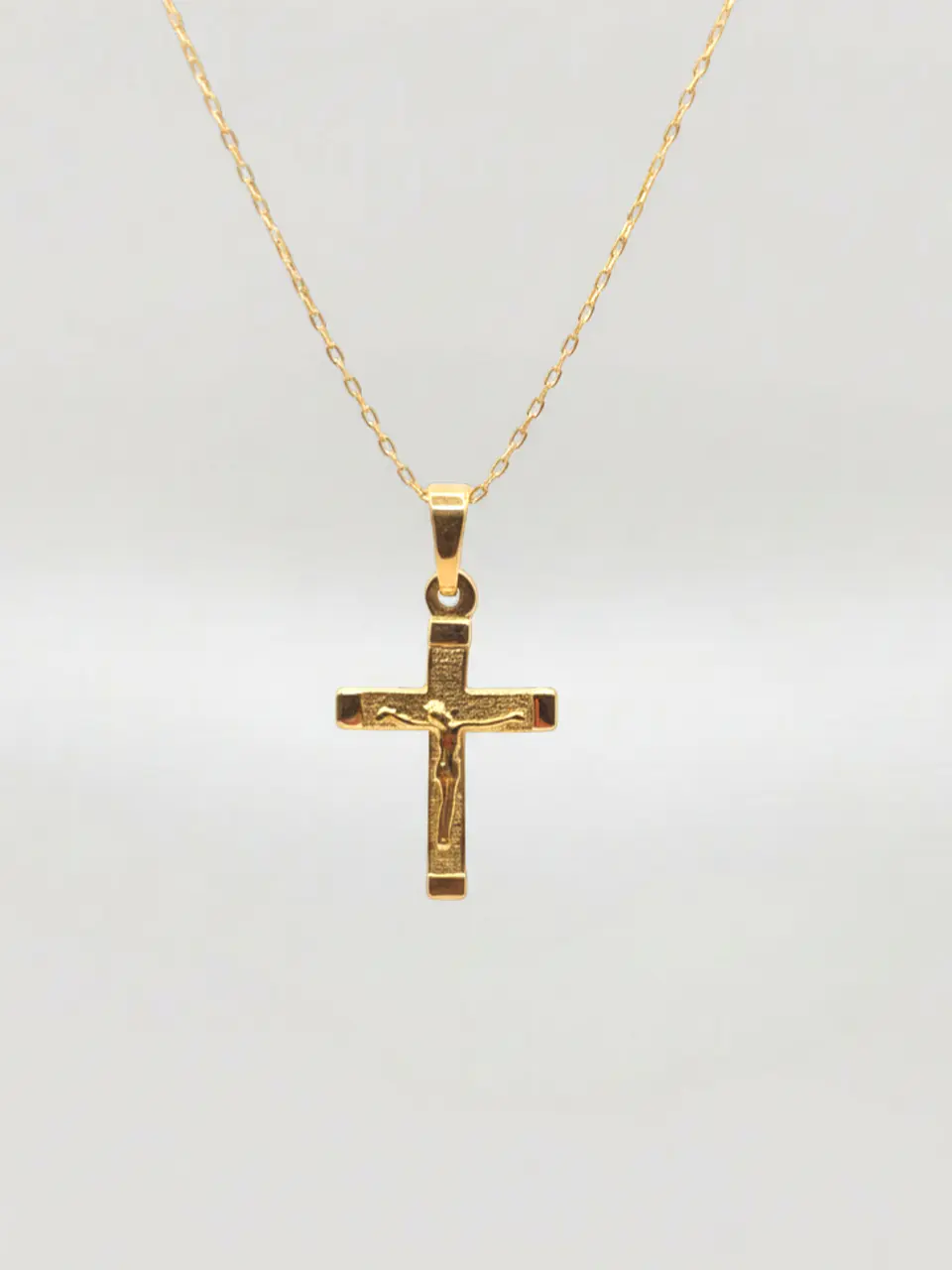 Cadena Fe Sagrada con Cristo Oro 18k 5