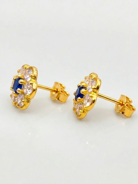 Aros Roseta Zafiro Real Grande Oro 18k