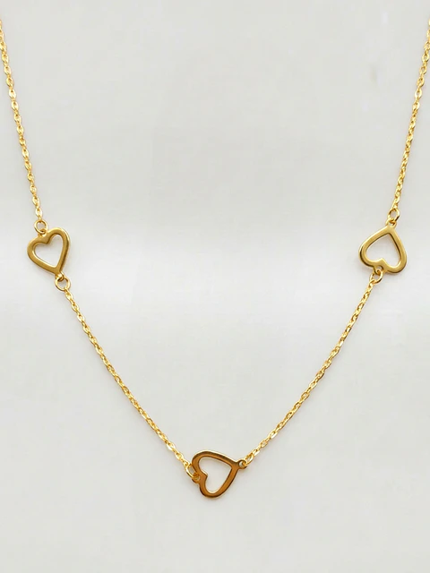 Cadena Gargantilla Corazones Ajustable Oro 18k