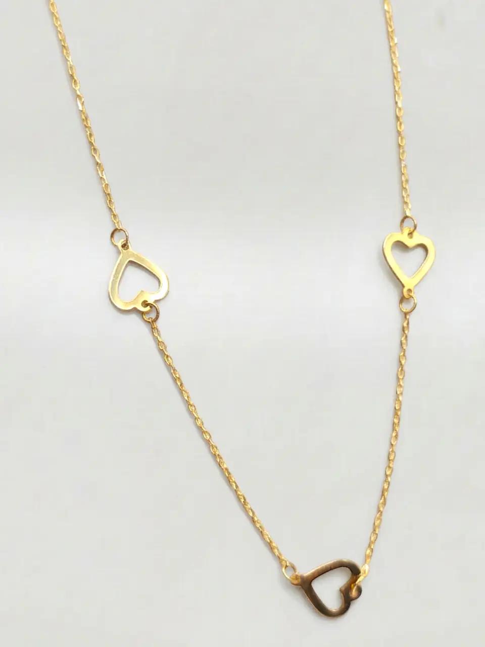 Cadena Gargantilla Corazones Ajustable Oro 18k 3