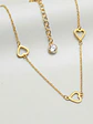 Cadena Gargantilla Corazones Ajustable Oro 18k - Miniatura 5