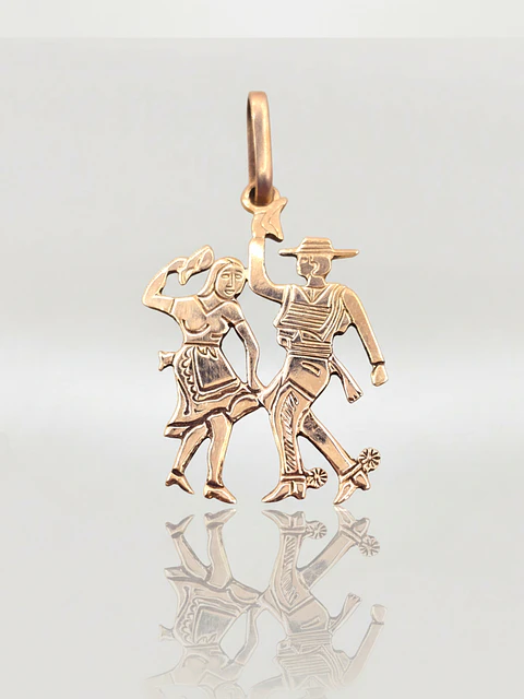 Colgante Tradición Chilena Huasos Oro 18k