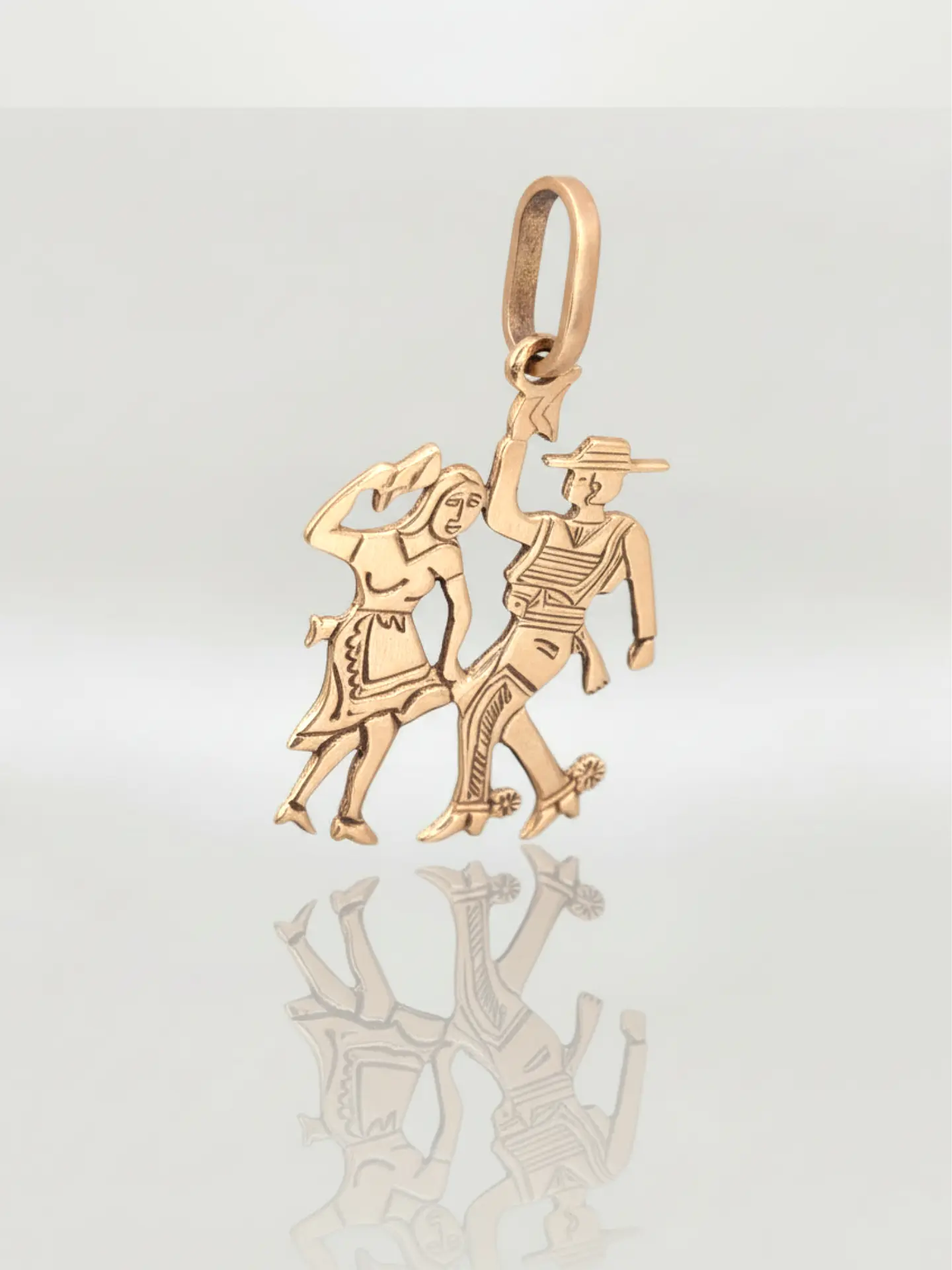 Colgante Tradición Chilena Huasos Oro 18k 2