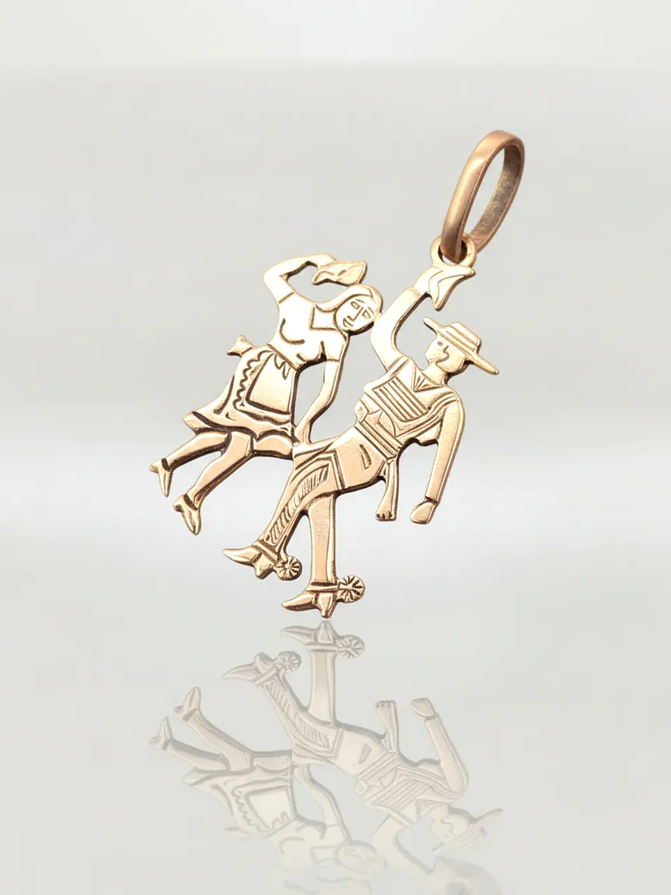 Colgante Tradición Chilena Huasos Oro 18k 3