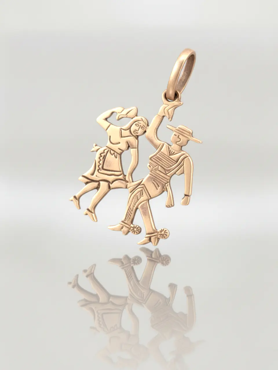 Colgante Tradición Chilena Huasos Oro 18k 4