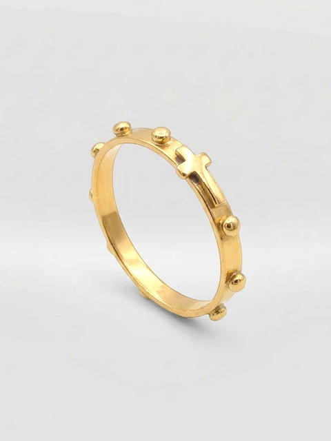 Anillo Denario de Fe Sagrada Oro 18k