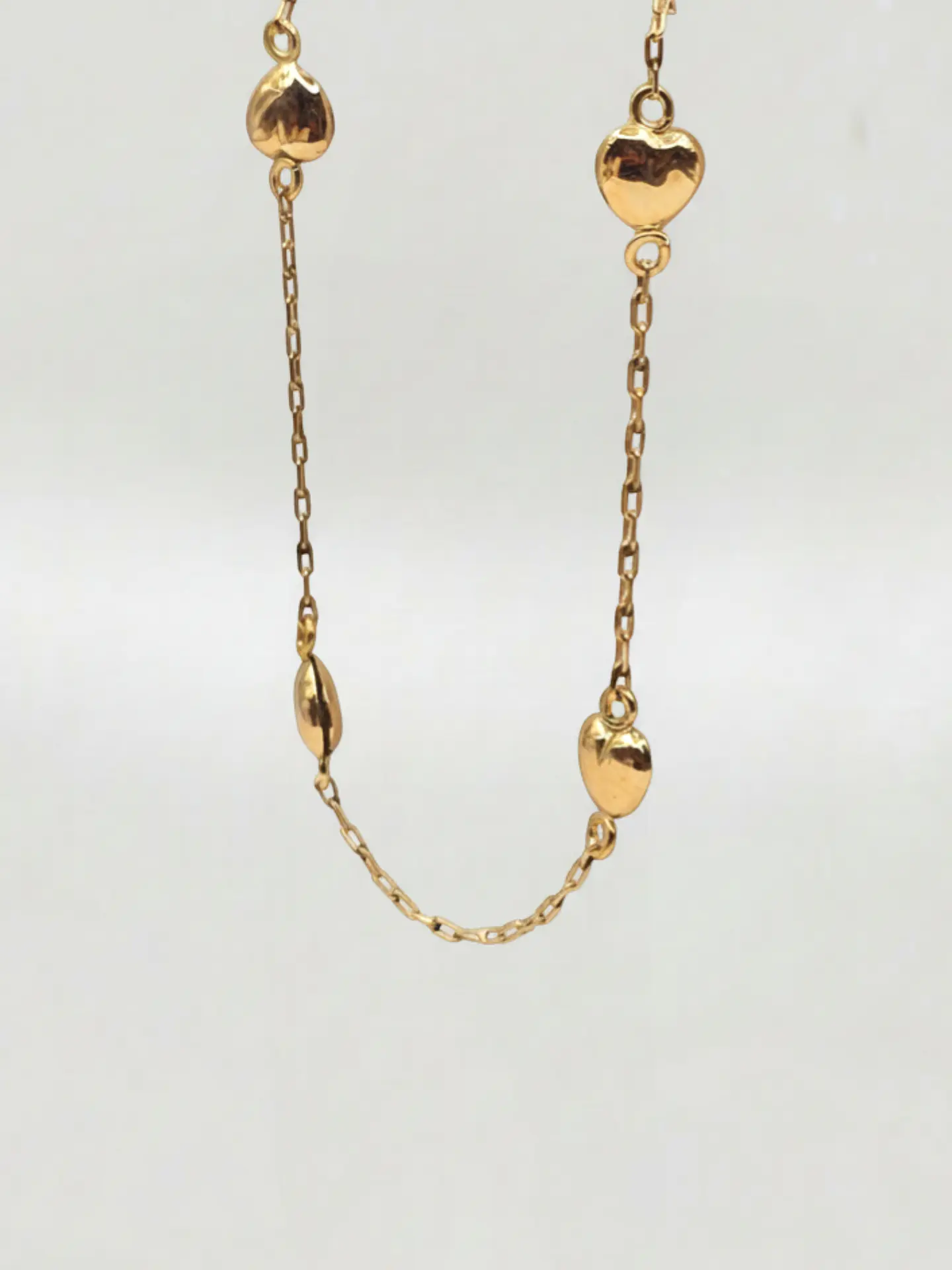 Pulsera Cascada de Corazones Oro 18k 3