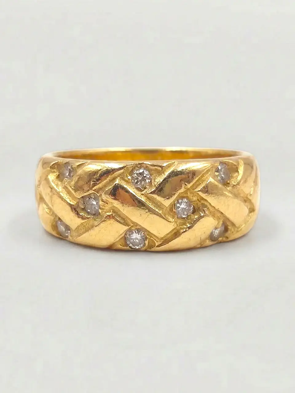 Anillo Trenzado Destello de Circones Oro 18k 1