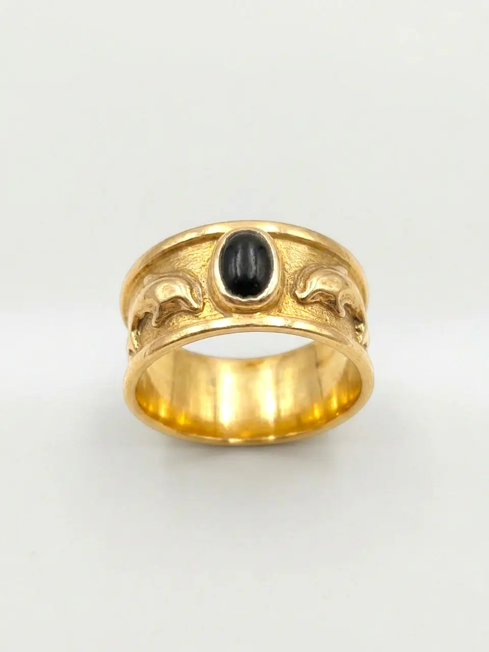 Anillo Delfines y Ónix de la Suerte Oro 18k 1