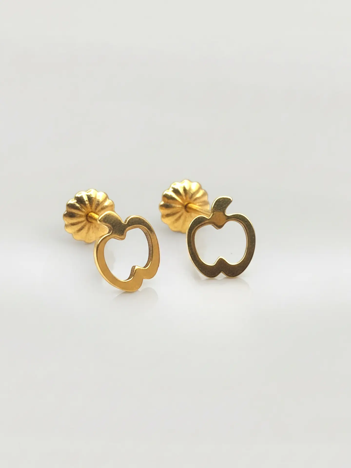 Aros Silueta Manzana de la Suerte Grande Oro 18k 1