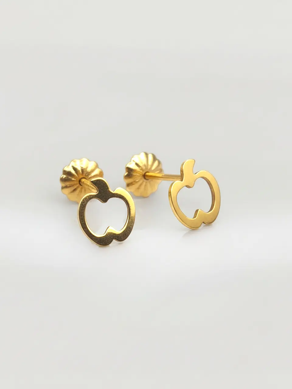 Aros Silueta Manzana de la Suerte Grande Oro 18k 2