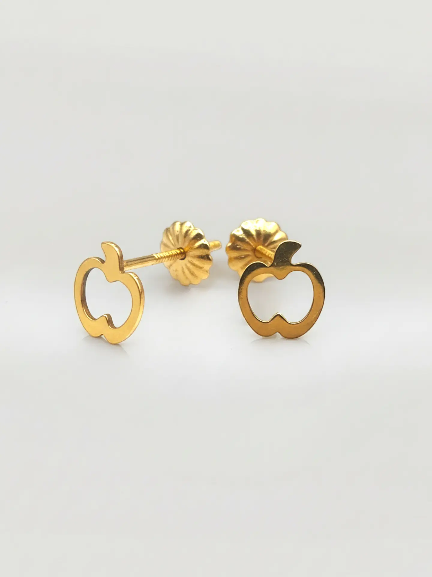 Aros Silueta Manzana de la Suerte Grande Oro 18k 4