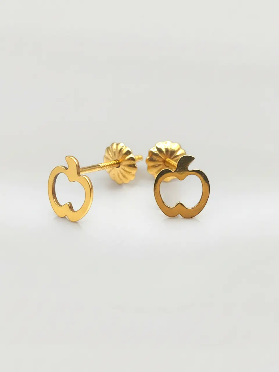 Aros Silueta Manzana de la Suerte Grande Oro 18k 4