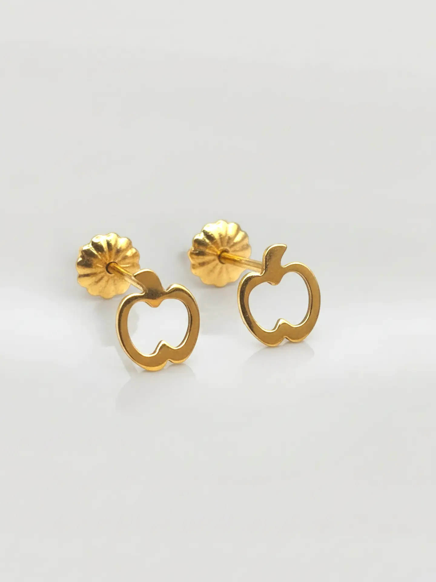 Aros Silueta Manzana de la Suerte Grande Oro 18k 5