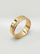 Anillo Plano Medio Cintillo Circones Oro 18k - Miniatura 3