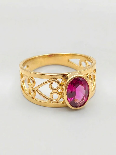 Anillo Olimpo Majestuoso de Rubí Oro 18k
