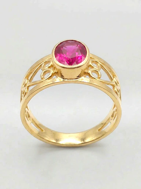 Anillo Olimpo Majestuoso de Rubí Oro 18k