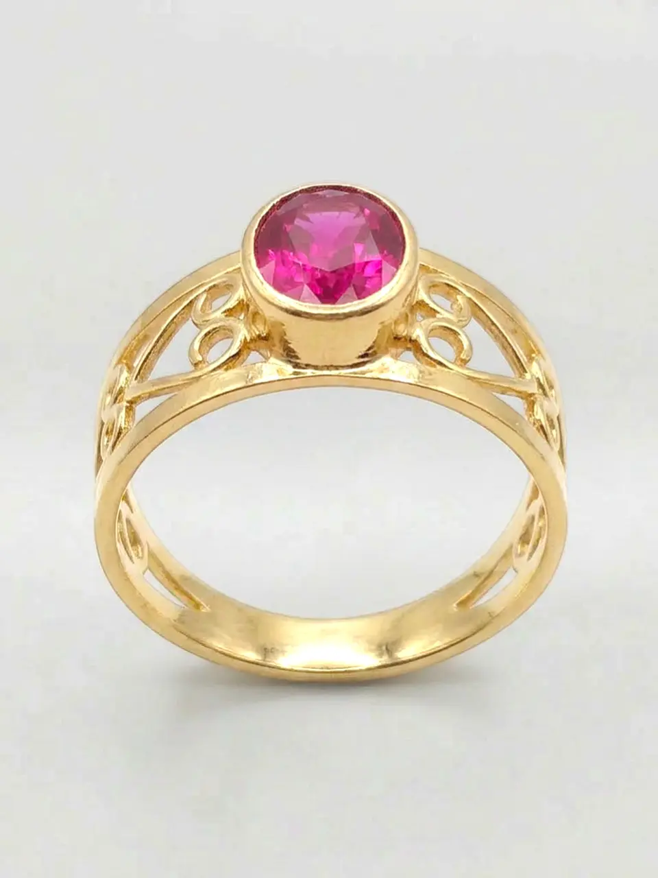 Anillo Olimpo Majestuoso de Rubí Oro 18k 1
