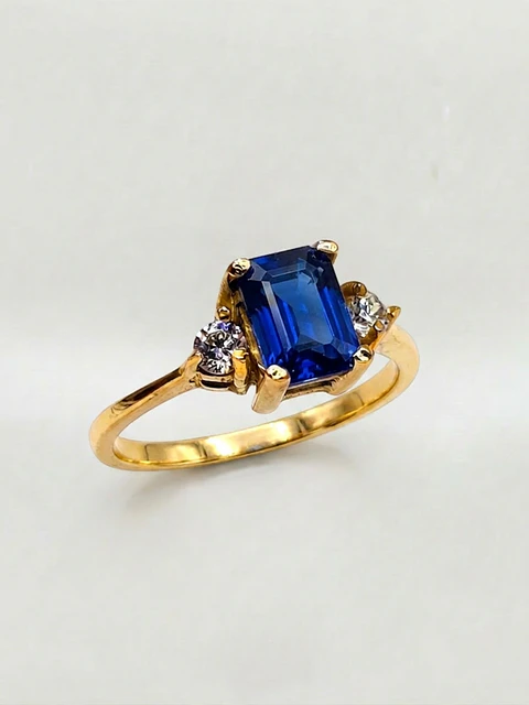 Anillo Reina de Zafiro Real Oro 18k