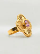 Anillo Flor Satín Rosa de Francia Oro 18k - Miniatura 2