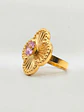 Anillo Flor Satín Rosa de Francia Oro 18k - Miniatura 3
