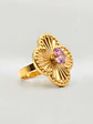 Anillo Flor Satín Rosa de Francia Oro 18k - Miniatura 5