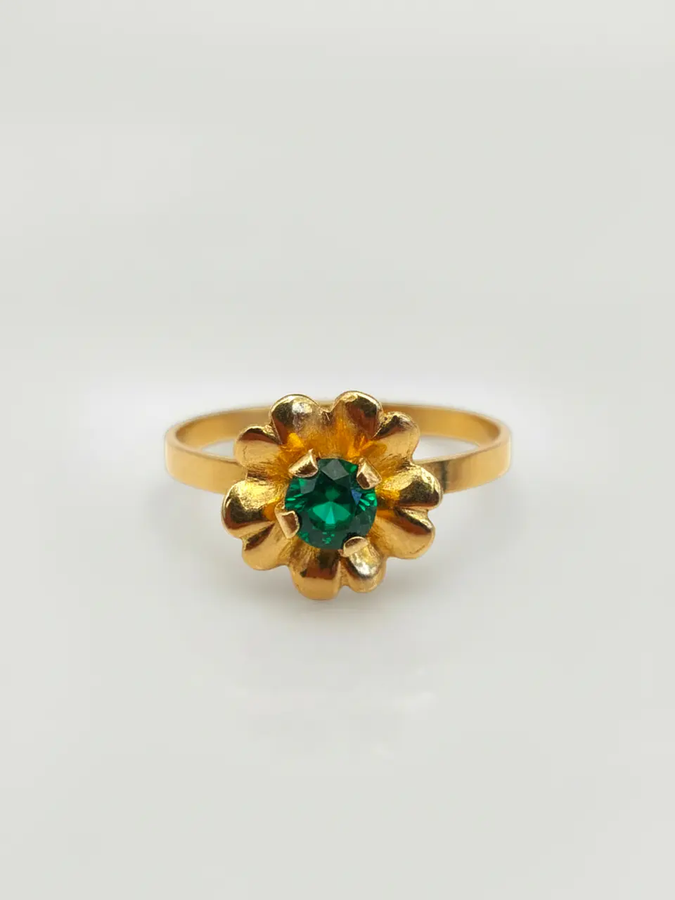 Anillo Flor de Mayo de Esmeralda Oro 18k 1
