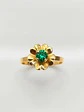 Anillo Flor de Mayo de Esmeralda Oro 18k - Miniatura 3